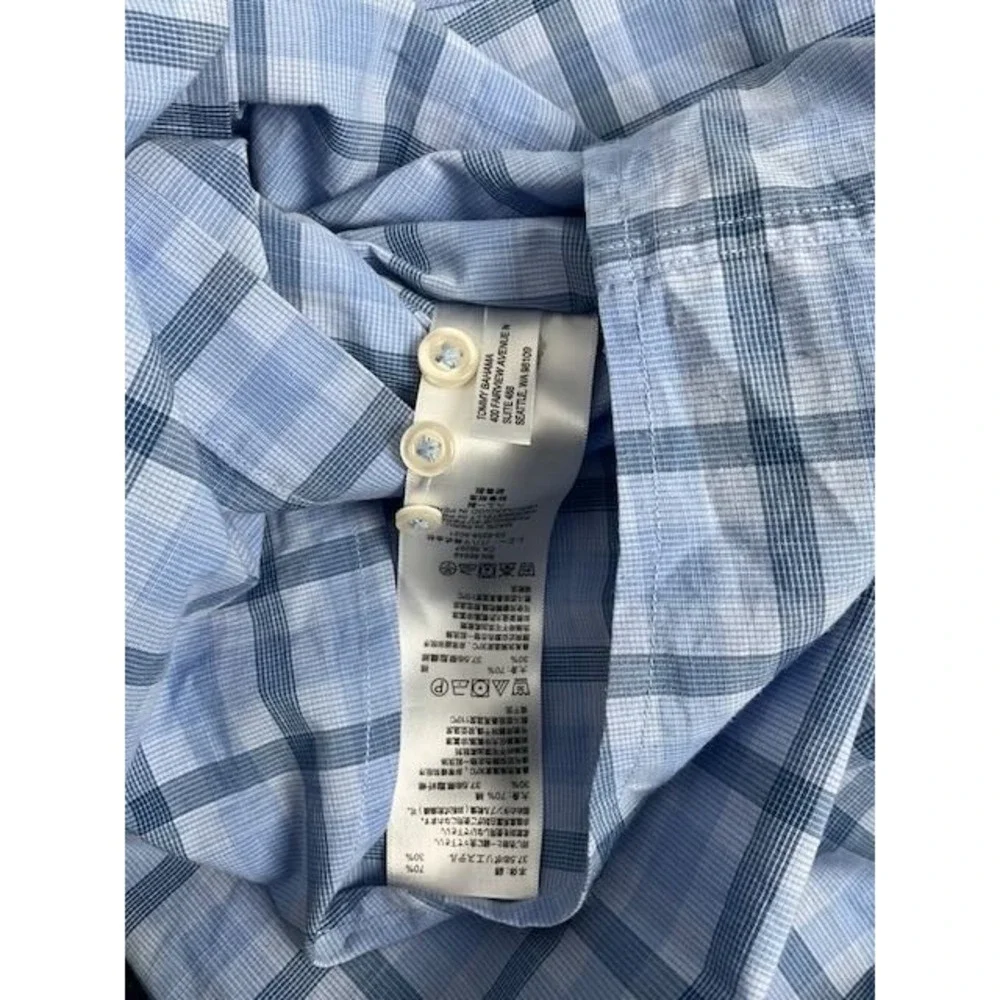 Tommy Bahama IslandZone Shirt XXL‎ Blue Plaid Long Sleeve Performance Stretch - Picture 7 of 9